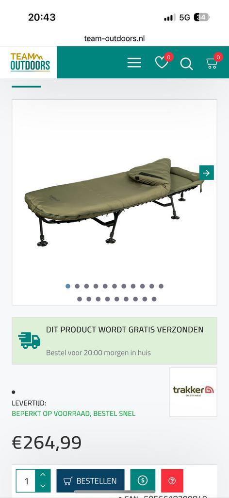 Trakker sleeping system big snooze NIEUW vaste prijs, Watersport en Boten, Hengelsport | Karpervissen, Nieuw, Overige typen, Ophalen