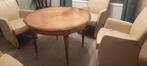 Vintage ronde eettafel | uitschuifbaar | kersen hout, Huis en Inrichting, Tafels | Eettafels, Ophalen, Gebruikt, 100 tot 150 cm