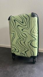 Koffer/Handbagagekoffer/Trolley groen met print, Ophalen of Verzenden, Zo goed als nieuw, Hard kunststof, Slot