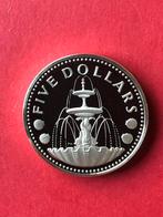 Barbados 5 Dollars 1979 Proof 0,800 zilver 31.10 grams, Postzegels en Munten, Munten | Amerika, Zilver, Verzenden, Midden-Amerika