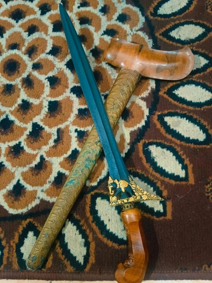 Antieke Keris Naga Liman Keleng Kinatah Goud Timoho SVF89, Antiek en Kunst, Kunst | Niet-Westerse kunst, Verzenden