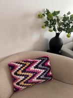 Decoratief kussen fluweel print zigzag kleur - nieuw, Ophalen of Verzenden, Zo goed als nieuw