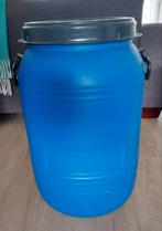 Blauwe ton 60x38, Tuin en Terras, Regentonnen, 150 liter of meer, Ophalen of Verzenden, Gebruikt, Kunststof