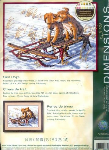 Cado aanbieding dimensions borduurpakket, sled dogs beschikbaar voor biedingen