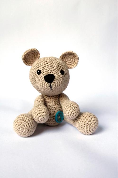 zittende gehaakte beer knuffel kraamkado, Kinderen en Baby's, Kraamcadeaus en Geboorteborden, Nieuw, Ophalen of Verzenden