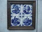 Tegel Delfts blauw 4 ambachten, Antiek en Kunst, Antiek | Wandborden en Tegels, Ophalen of Verzenden
