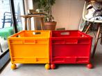 IKEA Märd opbergdoos set vintage rood geel wieltjes, Minder dan 35 cm, Krat, Minder dan 50 cm, Minder dan 40 cm
