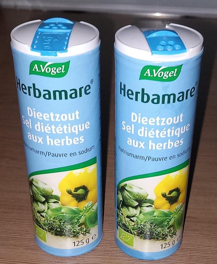 2x A.Vogel Herbamare Dieetzout (natriumarm), Boeken, Gezondheid, Dieet en Voeding, Zo goed als nieuw, Dieet en Voeding, Ophalen of Verzenden