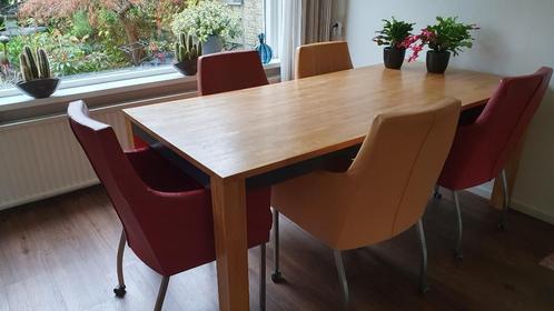 Eiken eettafel - 200 x 90 cm, Huis en Inrichting, Tafels | Eettafels, Gebruikt, 50 tot 100 cm, 150 tot 200 cm, Vijf personen of meer