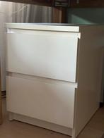 Malm ladekast  ladeskastje 2 lades nachtkastje wit, Ophalen of Verzenden, Gebruikt, Hout, Minder dan 45 cm