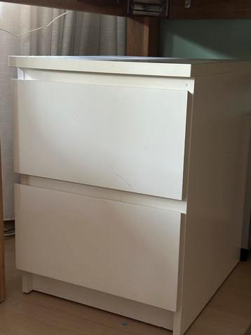 Malm ladekast  ladeskastje 2 lades nachtkastje wit beschikbaar voor biedingen