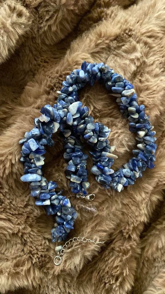 Ketting Lapis lazuli, Ophalen of Verzenden, Zo goed als nieuw, Blauw, Steen of Mineraal