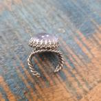 Vintage Ring Paarse Robijn Verguld Zilver, Gebruikt, Paars, Ophalen of Verzenden, Met edelsteen