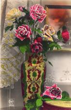Vaas met rozen / art nouveau, Verzamelen, Ansichtkaarten | Themakaarten, Gelopen, Overige thema's, 1920 tot 1940, Verzenden