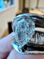 Unieke platinum ring met grote 1,13 karaat + 0,7k diamanten, Sieraden, Tassen en Uiterlijk, Goud, Met edelsteen, 17 tot 18, Ophalen of Verzenden