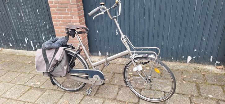Union univouw met bondkraag en tas lepper leren zadel, Fietsen en Brommers, Fietsen | Vouwfietsen, Gebruikt, 20 inch of meer, Ophalen