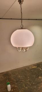 Vintage Plafondlamp met plastic kap, jaren 70/80, Huis en Inrichting, Lampen | Plafondlampen, Ophalen of Verzenden, Gebruikt, Metaal