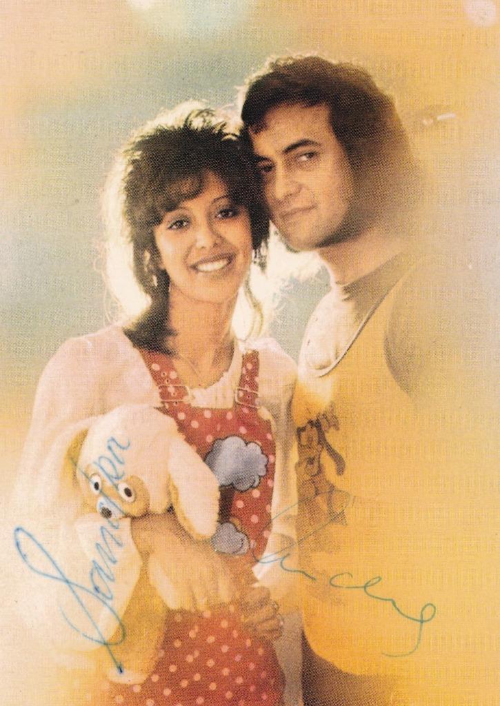 Sandra & Andres Kaart met echte handtekeningen, Verzamelen, Ansichtkaarten | Themakaarten, Ongelopen, 1960 tot 1980, Sterren en Beroemdheden