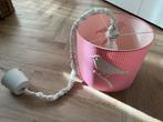 Hanglamp met roze ruitjes en vogel, Ophalen of Verzenden, Gebruikt, Stof, Minder dan 50 cm