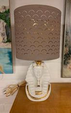 Lamp Vintage wit gouden Farao tafellamp jaren 70., Huis en Inrichting, Ophalen of Verzenden