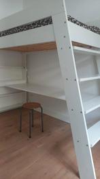 Woood eenpersoons hoogslaper wit, Gebruikt, 90 cm, Eenpersoons, Wit