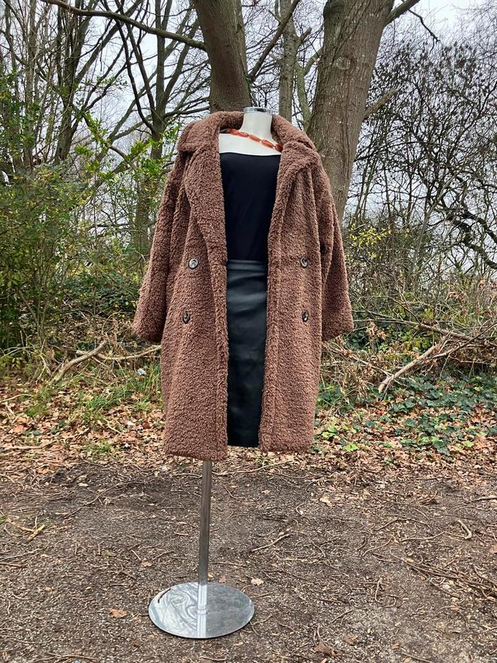 Baggy Teddy Winterjas - Maat XXL, Kleding | Dames, Jassen | Winter, Nieuw, Maat 46/48 (XL) of groter, Bruin, Ophalen of Verzenden