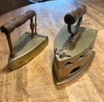 2 antieke koperen strijkijzers, Antiek en Kunst, Antiek | Koper en Brons, Ophalen, Koper
