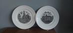 2 borden Amsterdam societe ceramique, Dam en oude kerk, Antiek en Kunst, Ophalen of Verzenden