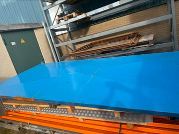 Scheidingswand blauw staal 412 X 191 cm beschikbaar voor biedingen