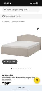 Bed 140x200, Ophalen, Wit, Tweepersoons, 140 cm