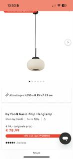 Fonq Filip Hanglamp, Huis en Inrichting, Lampen | Hanglampen, Ophalen of Verzenden, Zo goed als nieuw, Glas, 75 cm of meer