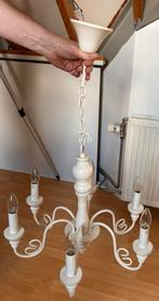 Witte brocante kroonluchter, Huis en Inrichting, Ophalen, Gebruikt