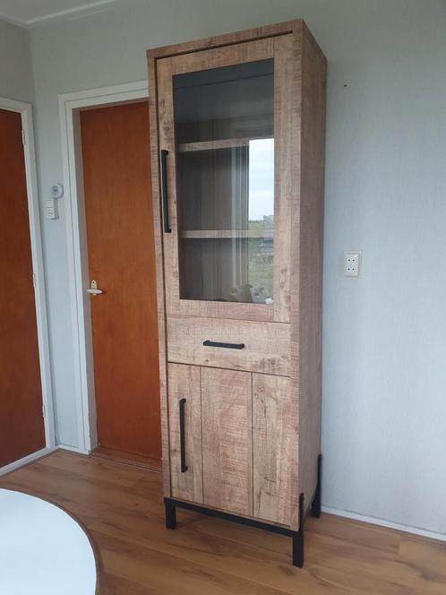 Vitrinekast Ricardi mango decor(meerprijs brengen we hem), Huis en Inrichting, Kasten | Vitrinekasten, Nieuw, 200 cm of meer, 50 tot 100 cm