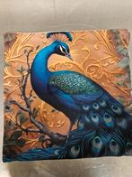 Mooie Nieuwe kussenhoes Pauw met "goudkleur, Ophalen of Verzenden, Nieuw, Overige kleuren, Vierkant