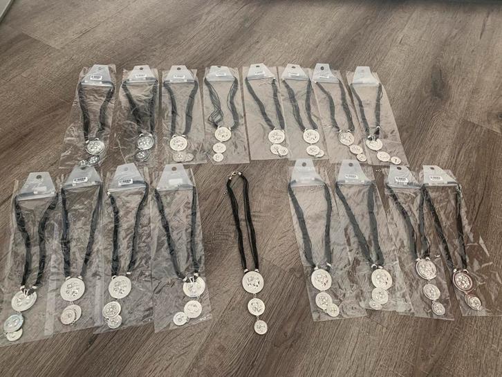Partij 15 stuks koord kettingen K96, Sieraden, Tassen en Uiterlijk, Kettingen, Nieuw, Overige materialen, Overige kleuren, Ophalen of Verzenden