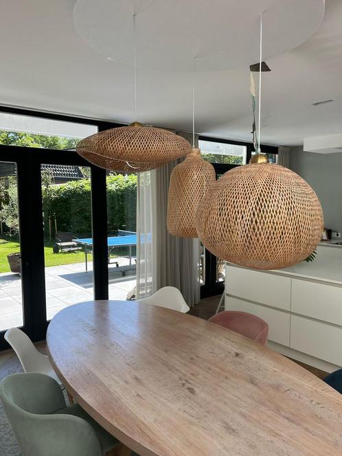 Set van 3 hanglampen incl akoestisch paneel, Huis en Inrichting, Lampen | Hanglampen, Zo goed als nieuw, 50 tot 75 cm, Overige materialen