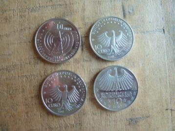 4 zilveren 10 euro munten 2011 Duitsland beschikbaar voor biedingen
