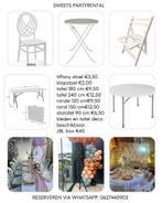 Tafels en stoelen verhuur en tafeldecoratie, Ophalen, Zo goed als nieuw, Overige typen