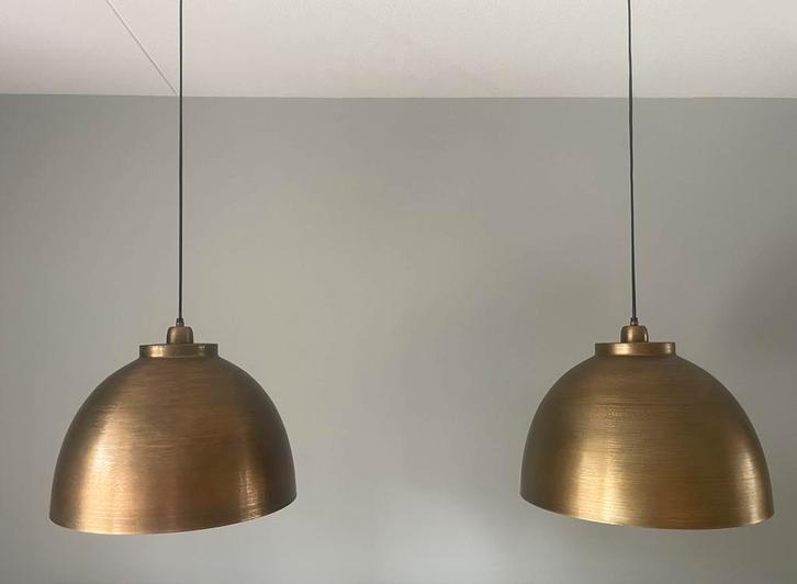Bronze hanglampen gekocht bij Intratuin 45 cm doorsnede, Huis en Inrichting, Lampen | Hanglampen, Zo goed als nieuw, Minder dan 50 cm