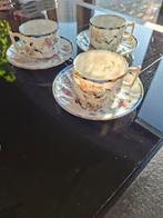 Antiek handbeschilderd eierschalen porselein set, Ophalen of Verzenden, Zo goed als nieuw, Overige stijlen, Kop(pen) en/of Schotel(s)