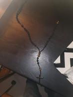 Rozenkrans met Kristallen Kruis, Zwart, Ophalen of Verzenden, Zo goed als nieuw, Steen of Mineraal