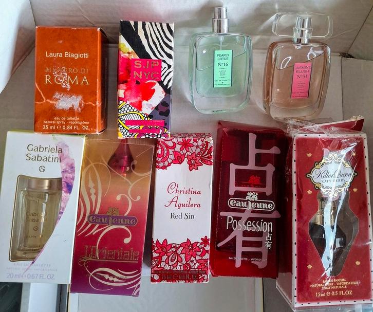 9 flesjes Eau de toilette en eau de parfums, Sieraden, Tassen en Uiterlijk, Uiterlijk | Parfum, Zo goed als nieuw, Ophalen of Verzenden