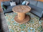 Houten haspel als tafel ( verrijdbaar), Ophalen, 100 tot 150 cm, 50 tot 75 cm, Rond