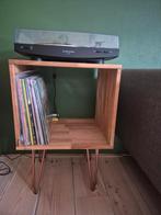 Platenspeler kastje massief eikenhout met bronzen poten, Ophalen, Zo goed als nieuw, Overige merken