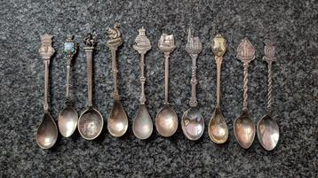 Verzilverde Vintage Theelepels - Holland & Curaçao beschikbaar voor biedingen