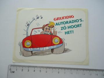 sticker oud Grundig AUTORADIO Vw volkswagen kever beetle beschikbaar voor biedingen
