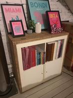 IKEA Kallax Kast met Steigerhouten Ombouw, Ophalen, Gebruikt, Eikenhout, 50 tot 100 cm