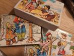 Retro vintage houten blok puzzel in doosje met plaatjes, 2 tot 4 jaar, Gebruikt, Ophalen of Verzenden, Van hout