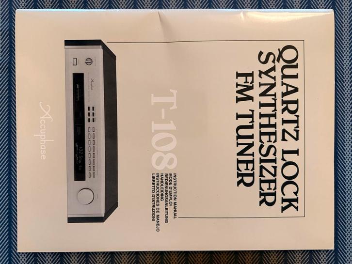 Accuphase T-108 Brochure + Handleiding, Auto diversen, Handleidingen en Instructieboekjes, Ophalen of Verzenden