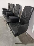 Leren stoelen., Huis en Inrichting, Ophalen, Zo goed als nieuw, Zwart